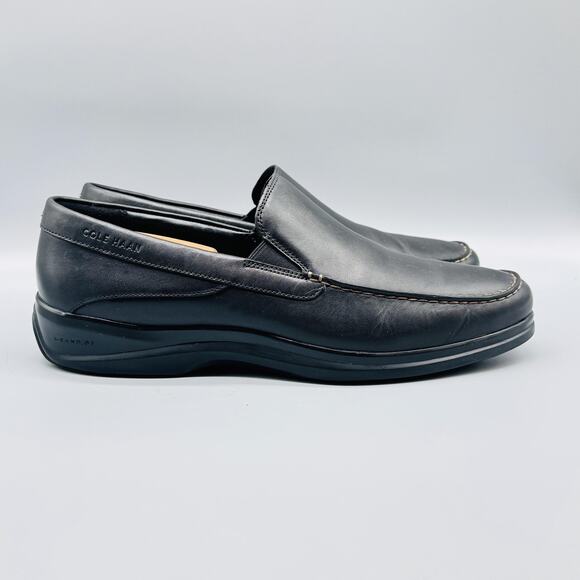Cole Haan Shoes Mens Size 13 Black Leather Slip On Loafers Grand OS Comfort - Picture 1 of 13